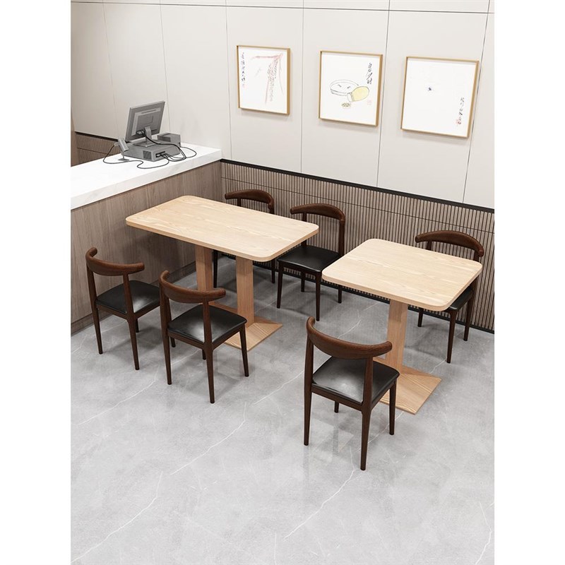 奶茶甜品店小吃面馆烧烤早餐餐饮快餐桌椅商用经济型餐厅桌子