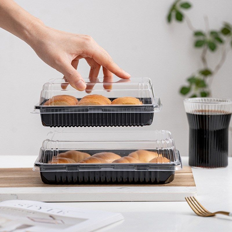 土鸡包装盒鸡仔饼蛋卷泡芙老婆饼黑底盒子糕点打包盒吸塑