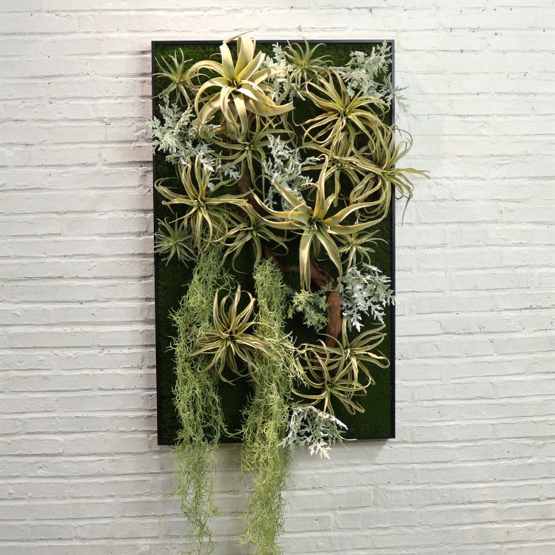 仿真植物挂画空气草苔藓墙壁装饰定制设计屏风立体组合假花软装图片