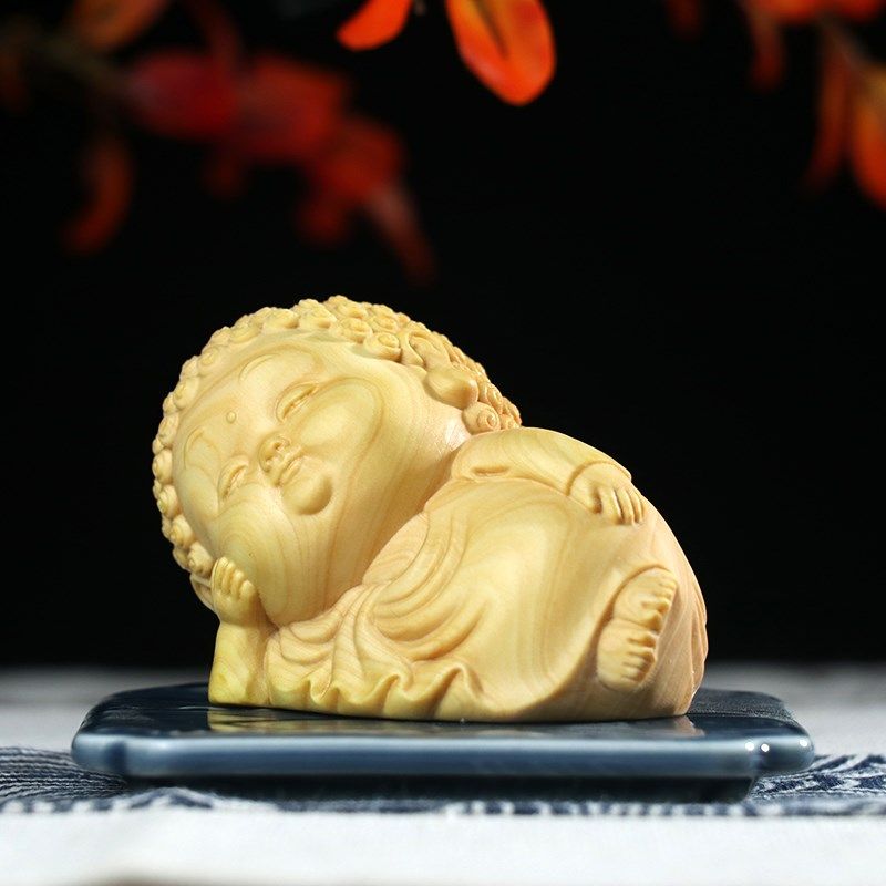 黄杨木雕刻工艺小如来宝宝佛家居客厅装饰文玩手把件盘玩收藏