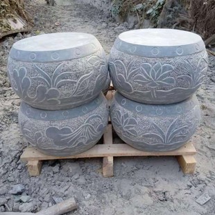 青石柱墩底座石墩子墩垫基石墩石雕柱皮圆墩空心石柱柱顶石包柱石