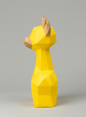 可爱呆萌长颈鹿桌面动物装饰手工纸艺模型家居风格装饰品电视柜