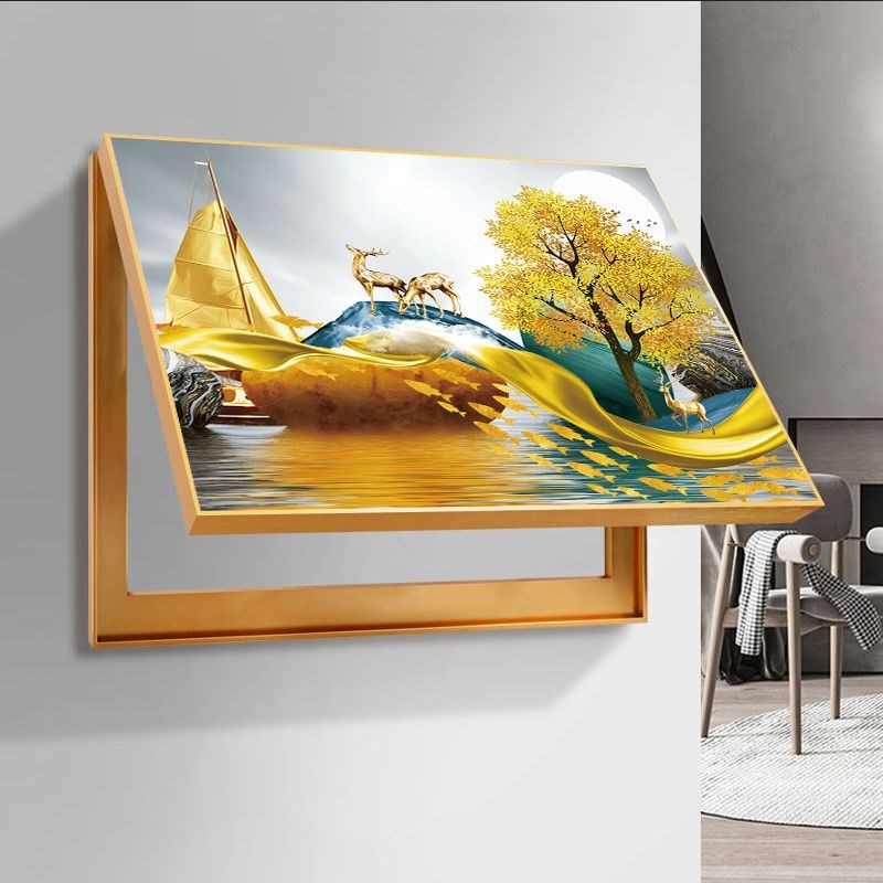 电表箱装饰画免打孔现代简约客厅餐厅壁画轻奢电箱电闸盒遮挡挂画图片