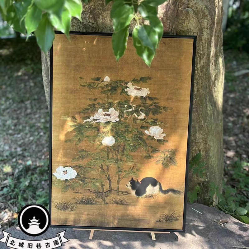 沙漠玫瑰狸图装饰壁画中古风茶室书房背景墙挂画复古餐桌边柜摆画图片