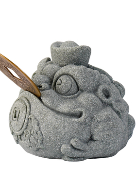 创意金蟾献瑞茶宠茶玩中式三足招财小金蟾鱼缸造景桌面装饰品摆件