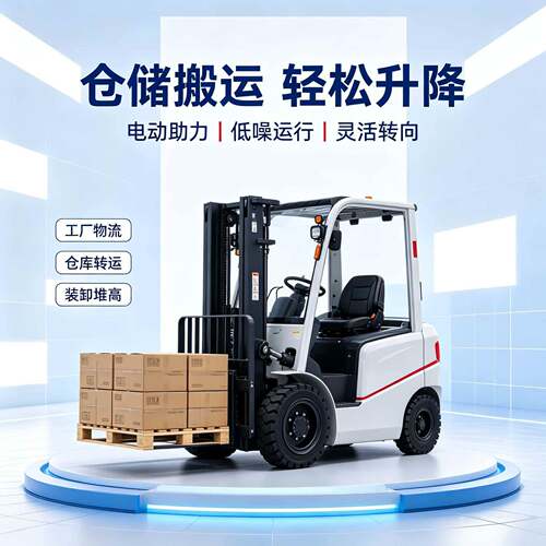 四轮平衡重电动叉车1.5‑吨仓库物料升降堆垛车物流装卸搬运设备