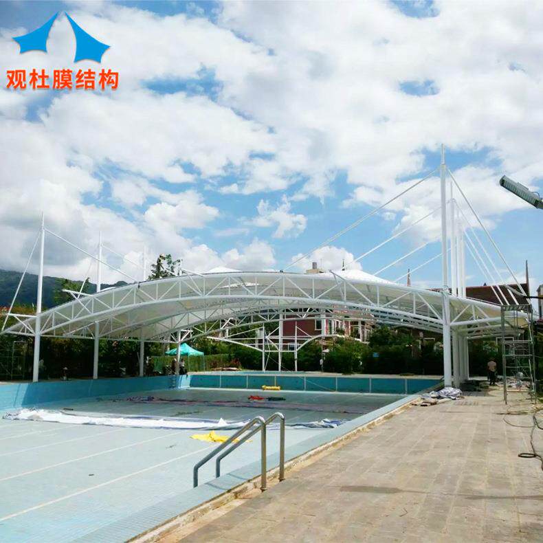 安装景区膜结构游泳池室外游泳馆膜结构顶篷游泳馆张拉膜遮阳蓬