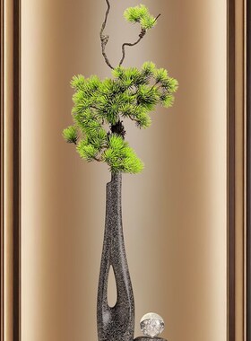 入户门玄关摆件客厅壁龛细长竖高花瓶中古风现代高级感装饰艺术品