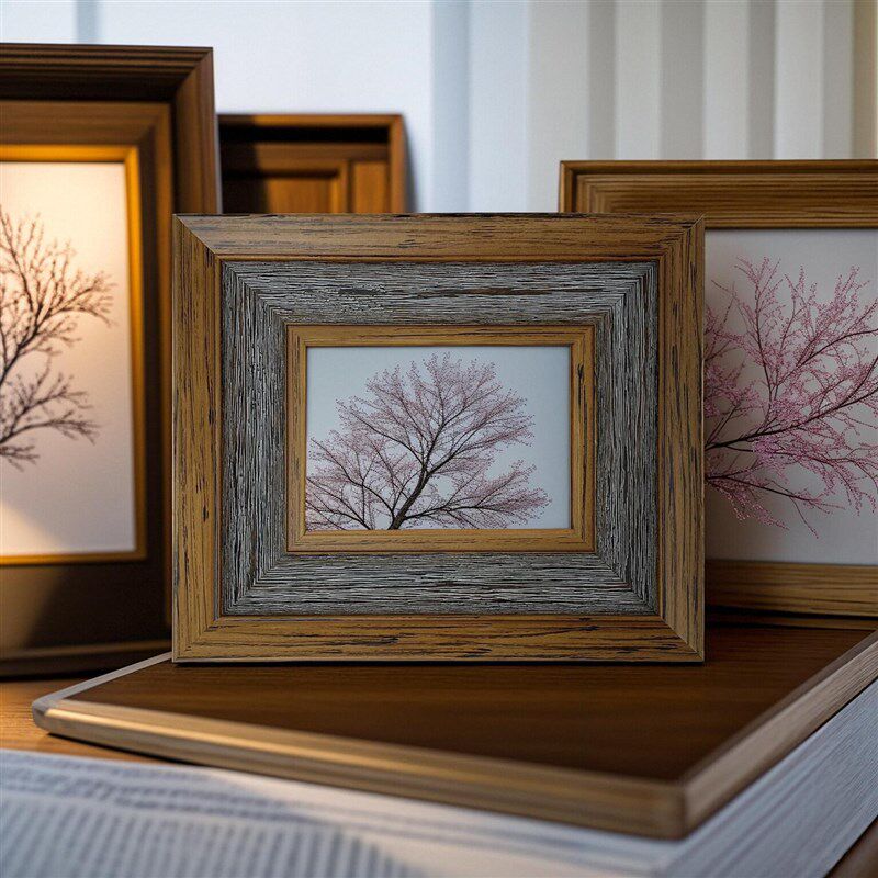 天隆雅集田园棕灰色实木油画框相框拼图摆台空框外框挂墙装裱定制