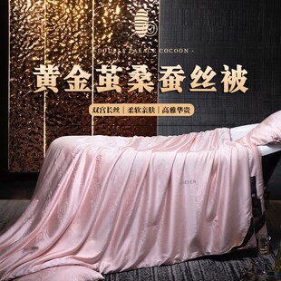 被100%桑蚕丝二合一子母被芯双人夏被 高档双宫黄金桑蚕丝空调四季