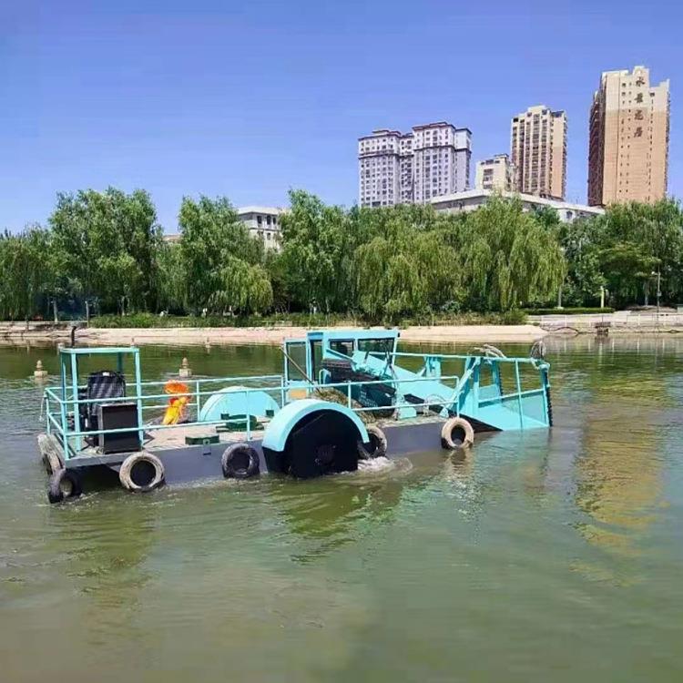 半自动垃圾收集船捞草打捞船水面杂草清理船河道水葫芦收割船