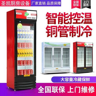饮料柜商用立式冰柜冰箱玻璃单门超市冷柜啤酒饮品保鲜冷藏展示柜