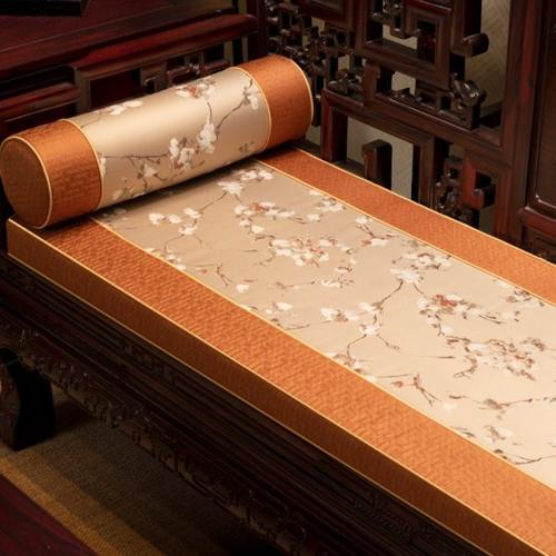 沙发坐垫新中式罗汉床垫子刺绣防滑沙发垫家用海绵乳胶垫加厚定制