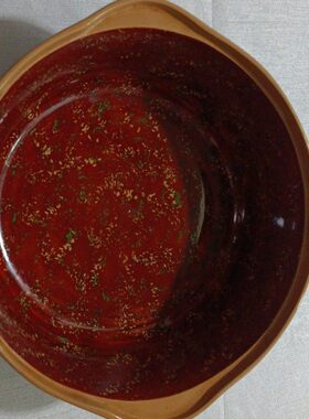 福州特产脱胎漆器麻布汤碗年代物250mmx228mmx85mm背面底有磨擦痕