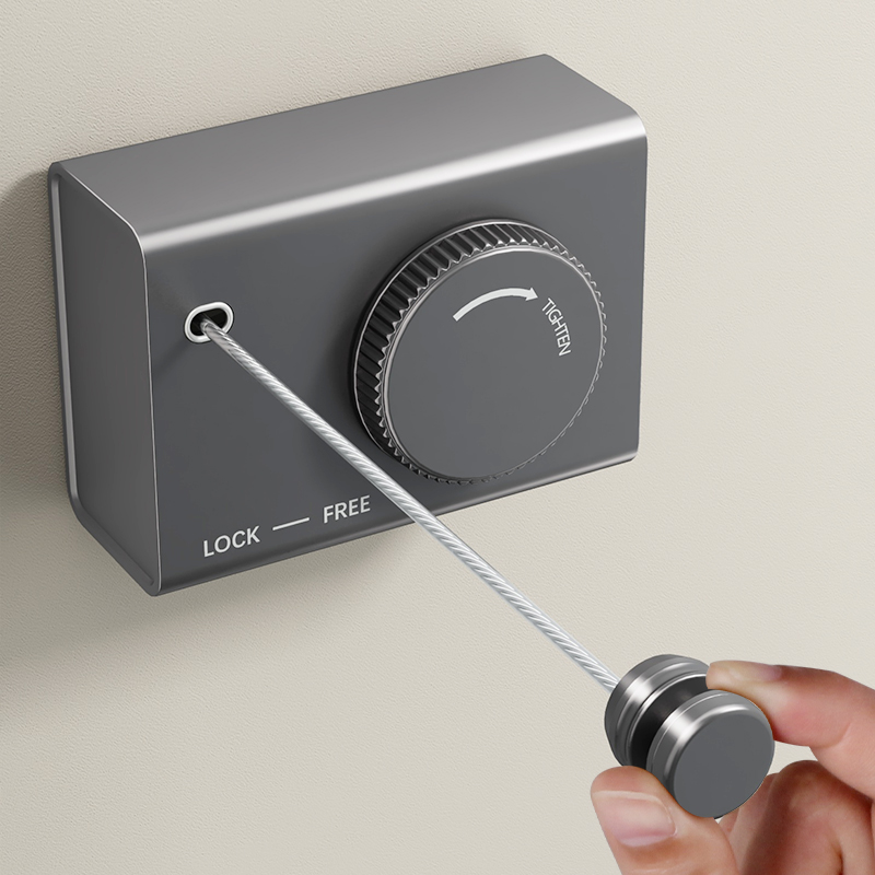 隐形晾衣绳室内免打孔钢丝绳伸缩晾衣架抽拉O式收缩凉衣绳晾衣神