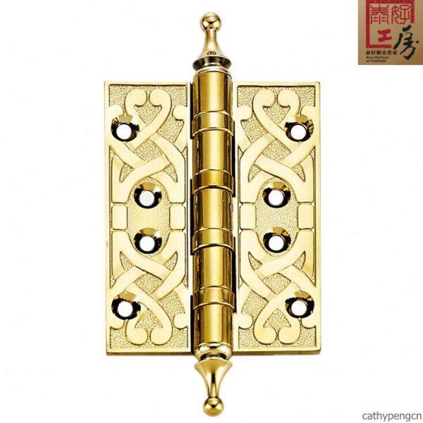 泰好工房铜锁 简欧式轴承静音4寸纯铜合页全铜门铰链TH-HG304亮金