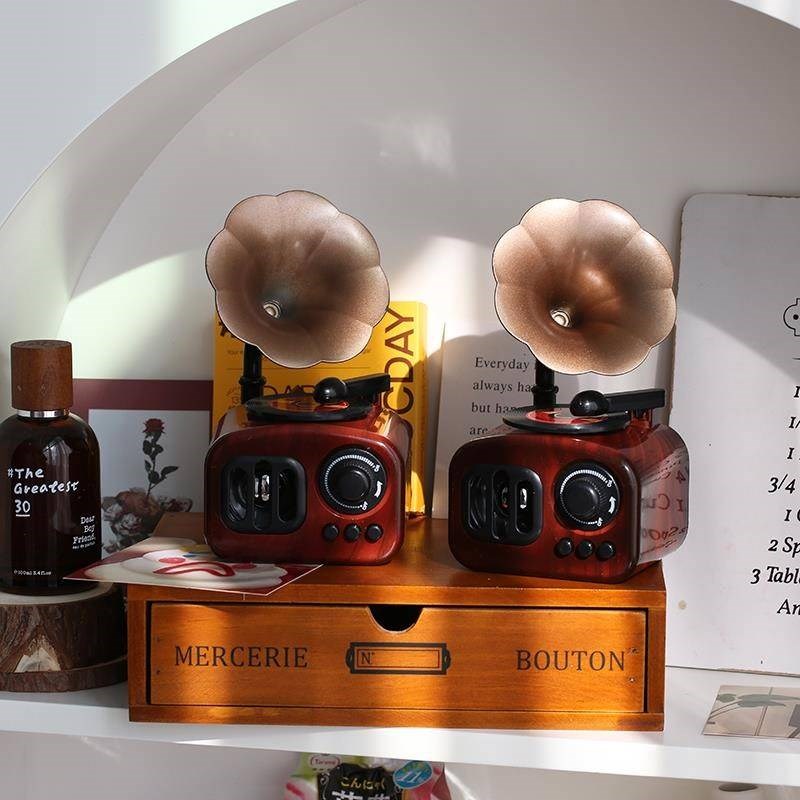 ns风覆古怀旧机水德名q雪摆件音乐盒酒声吧咖啡厅玄留关桌面创i意