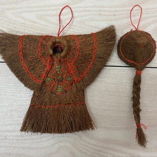 蓑衣棕手工艺品微缩装饰品迷你袖珍棕丝编织结婚新居挂饰