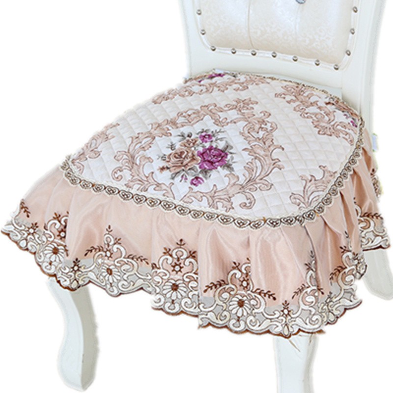 新款欧式加大餐椅垫防滑椅垫布艺蕾丝大花边坐垫中式椅子坐垫