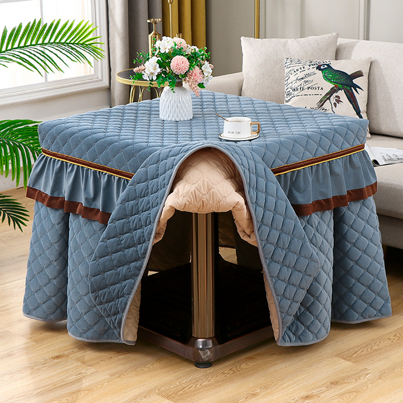 冬季正方形烤火罩加厚夹棉方桌布电取暖火炉桌罩家用长方形电炉