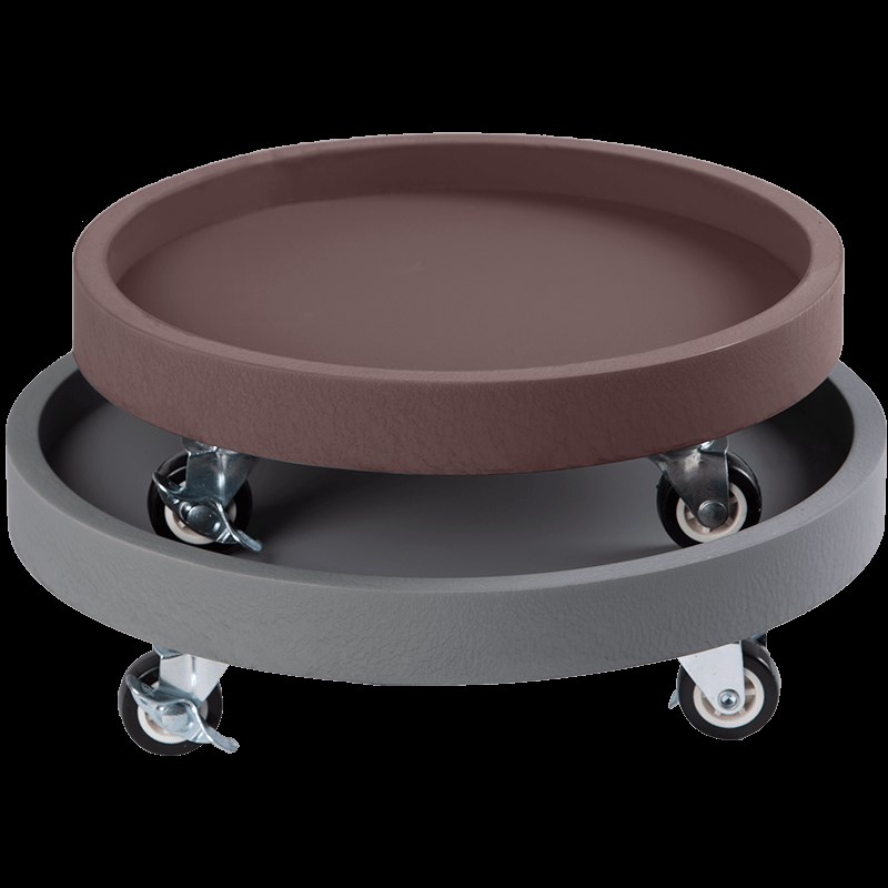 圆形仿水泥花盆托盘带轮万向轮底盘可移动托盘底座防漏接水盘家用