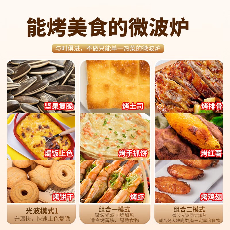格兰仕微波炉烤箱一体机家用小型20升光波炉机械平板式Z700