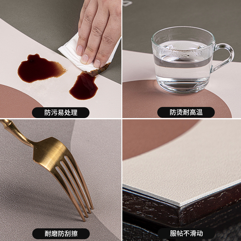 皮革电视柜桌布长方形简约现代家用茶几桌垫pvc防水防油免洗定制
