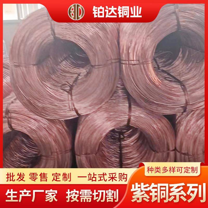 紫铜丝厂家现货切割tu1tu2软硬态纯铜铜线材编织无氧退火铜丝铜线