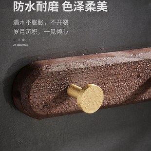 实木挂衣a钩进门玄关浴室门后挂衣架壁挂墙上黑胡桃挂钩试衣间排