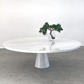 帆涛北欧天然大理石圆形茶几设计师别墅轻奢简家用客厅茶桌咖啡桌