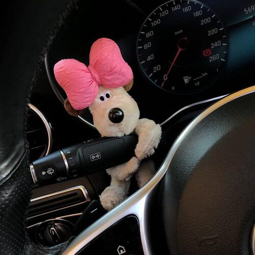 可爱飞行员狗汽车怀挡装饰玩偶车载方向灯雨刮器车内怀档饰品摆件