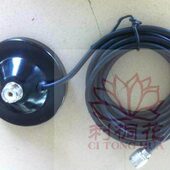 强力磁性吸盘 4米线 9厘米直径 3馈线 铁盘黑色 车载天线吸盘