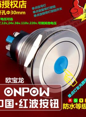 GQ30L-11ZD/S自锁开关ONPOW红波按钮开关GQ30L-11D/S不锈钢开关