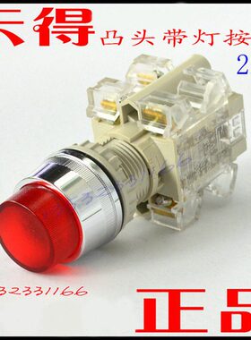 原装天得 T2IFR-1C 22厘 红色凸头带灯 按钮开关 停止按钮