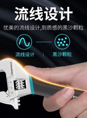 包邮钢盾G系列沾塑柄活动扳手家用工业8寸10 12寸G016808-G016812