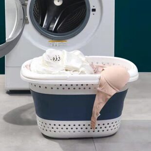 【简简风百货】折叠脏衣篮家用收纳筐壁挂式浴室衣篓洗衣篮带提手