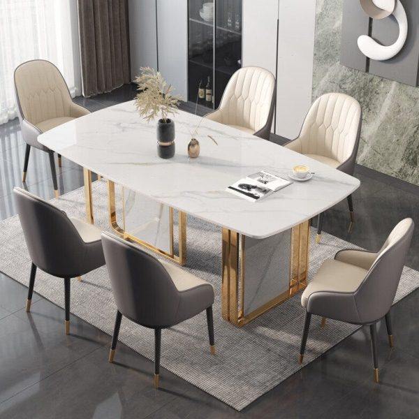 意式轻奢岩板餐桌椅组合现代简约长方形家用小户型西餐厅吃饭桌子,住宅家具,岩板餐桌,淘宝优惠券,粉丝福利购,淘宝优惠卷