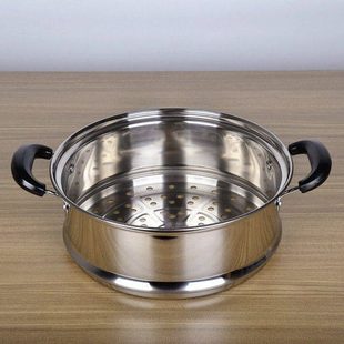 凹口锅蒸笼加厚加不锈钢蒸格蒸屉汤锅奶锅多用锅蒸锅笼屉家琴萱