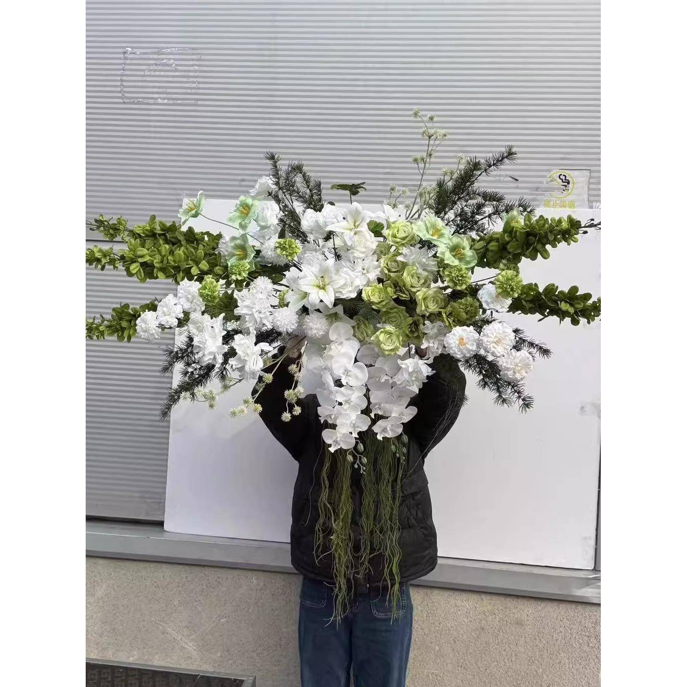 高端式路引装饰VEP排挂花订婚宴派婚庆绢对花仿真森系礼婚装中饰