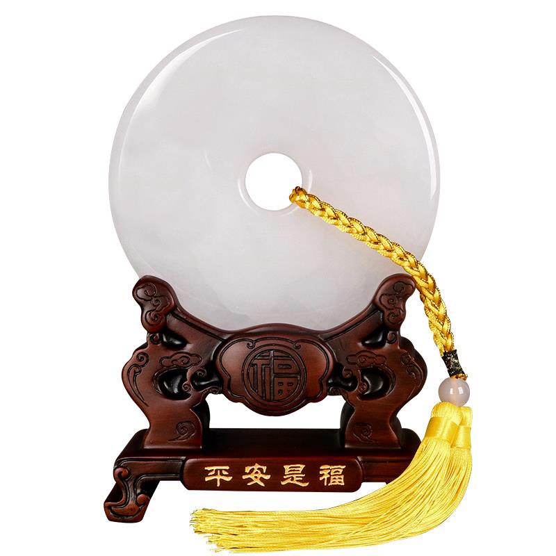 摆玉件和氏璧扣玉TQYY-128石平安办公室客厅玄关高级感装饰搬家乔