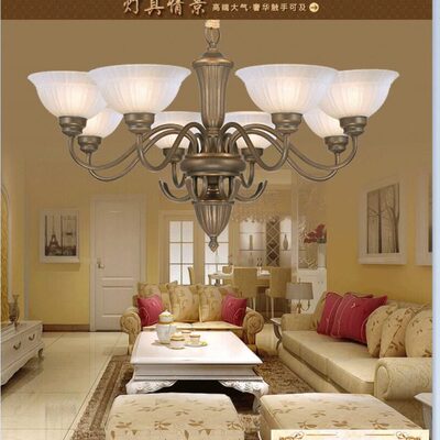 欧式田园风格百得诗特南国金索AN1056六八头客厅卧室吸顶吊灯　