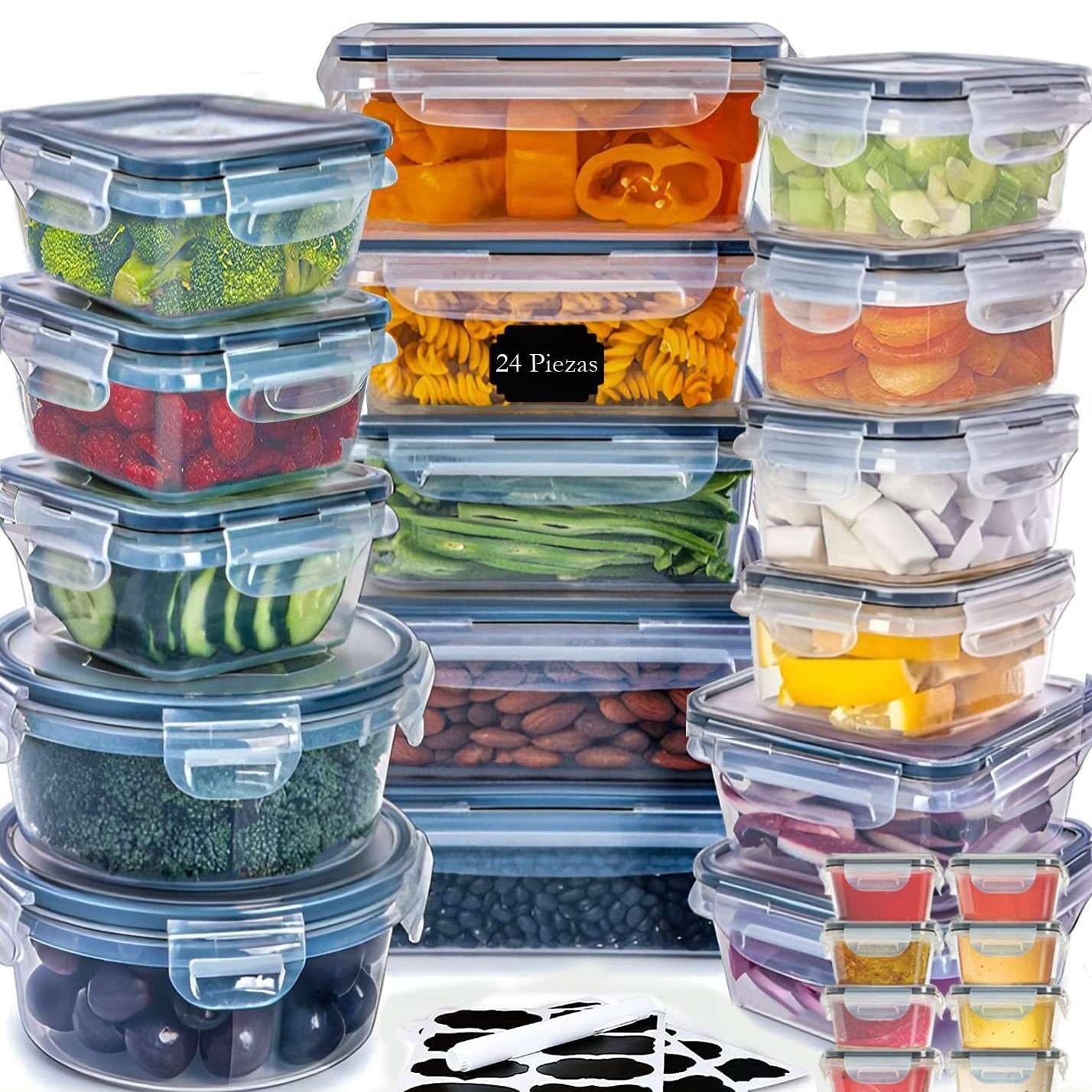 工厂直供蔬果保鲜盒家用密封带盖按扣水果便当盒方形食品密封盒