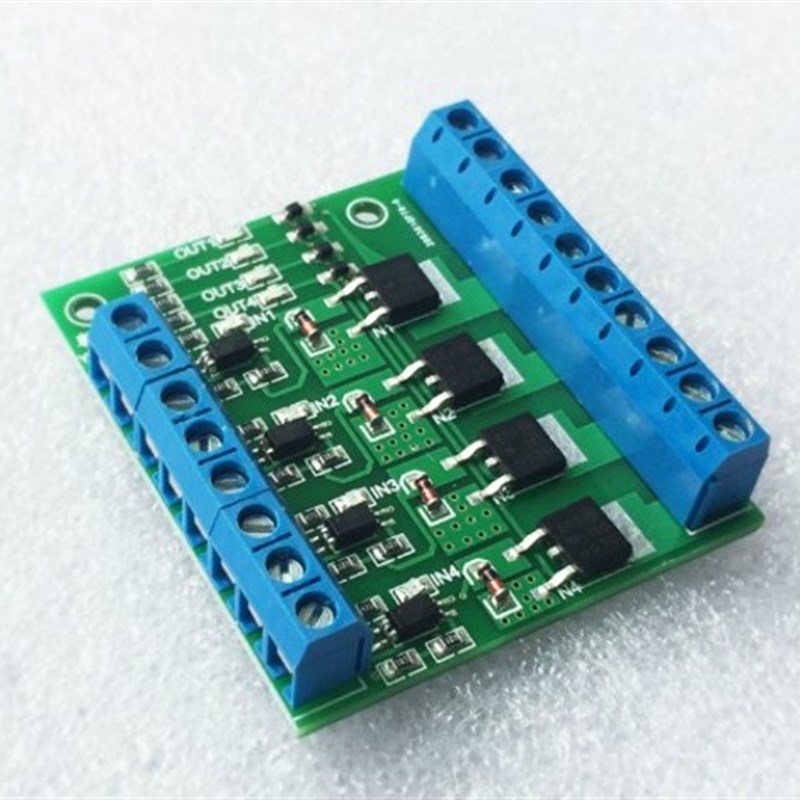 四路 mos管/场效应管模块 PLC放大电路板/驱动模块 光耦隔离 直流