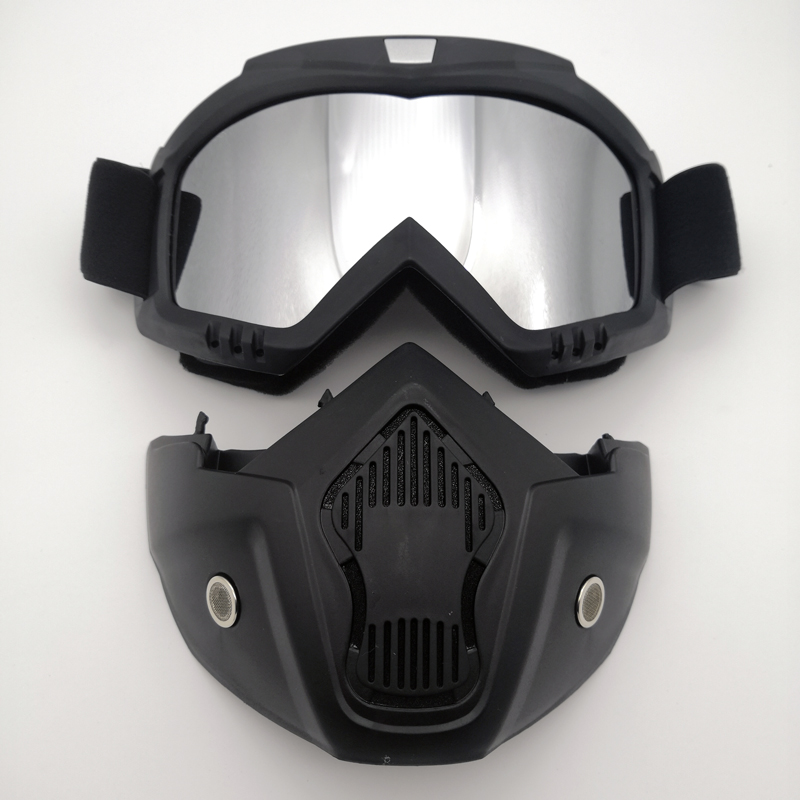 摩托车头盔PC镜片骑行越野装备 哈雷护目镜面具个性复古面罩风镜