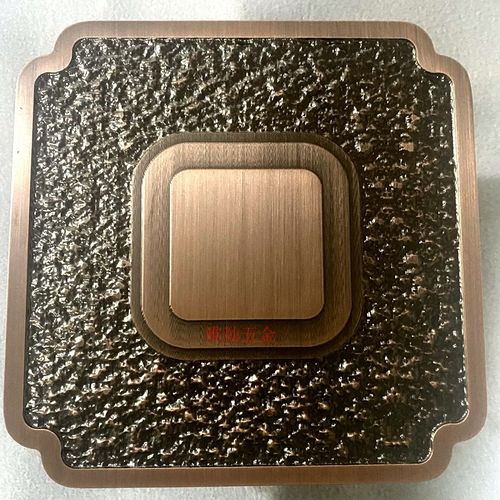 中式玻璃大门拉手仿古铜定制做刻字方形酒店别墅推拉木门对装把手