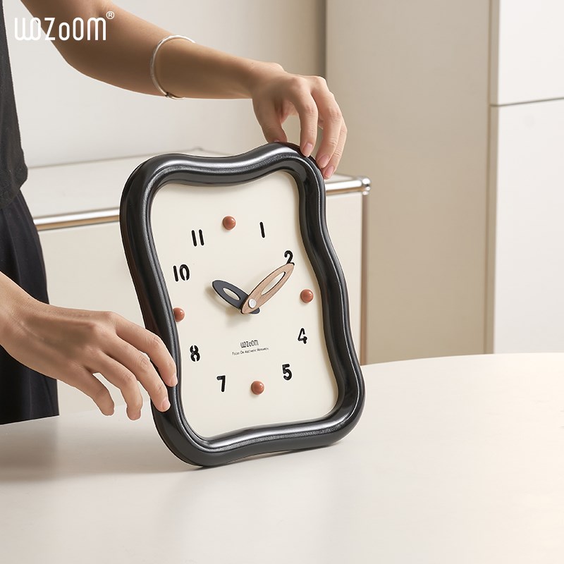 WOZOOM屋准客厅桌面奶油风时钟摆件玄关入户电视柜高级感装饰品