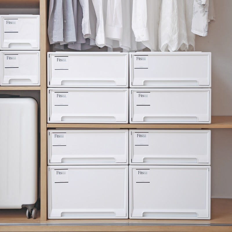 tenma天马株式会社塑料抽屉式收纳箱衣柜衣物整理箱内衣盒2个装