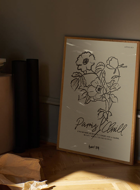 i ill复古浪漫巴黎挂画法式风格手绘朵装饰画海报壁画in