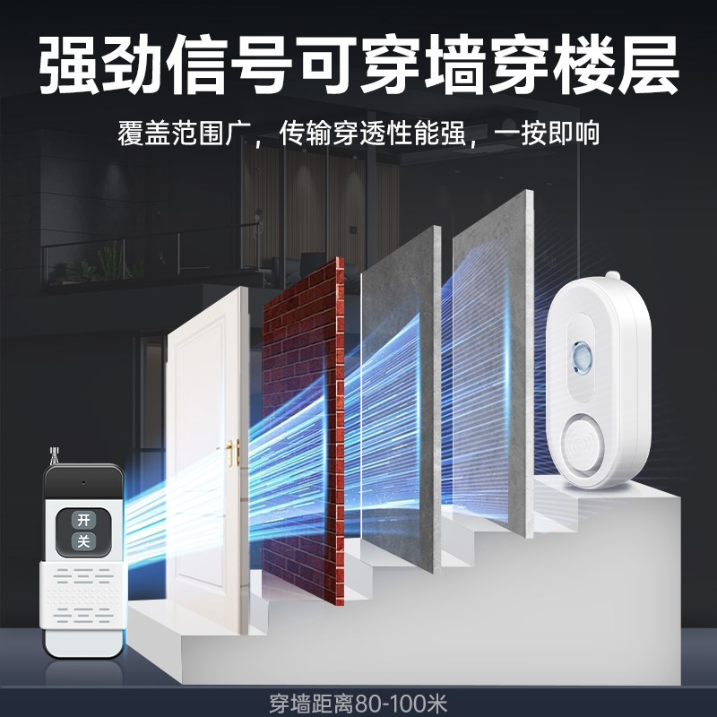 一键报警器无线遥控蜂鸣器家用防盗闪光提示器技师按摩报警灯喇叭