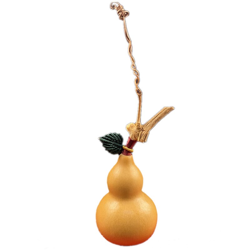 胖墩小葫芦文玩女孩胖梨形编制摆挂件手把件绕指柔葫芦小美带叶子